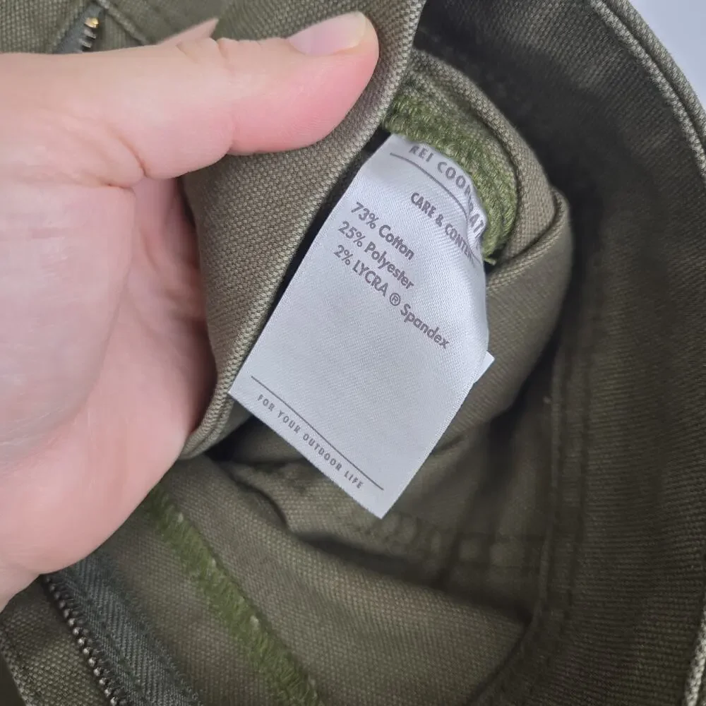 REI Co-op Womens Cargo Shorts Utility Pockets Trailsmith Olive‎ Green Size 14